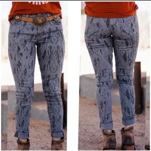 Dear John Snake Patterned Gisele Skinny Jeans NWOT